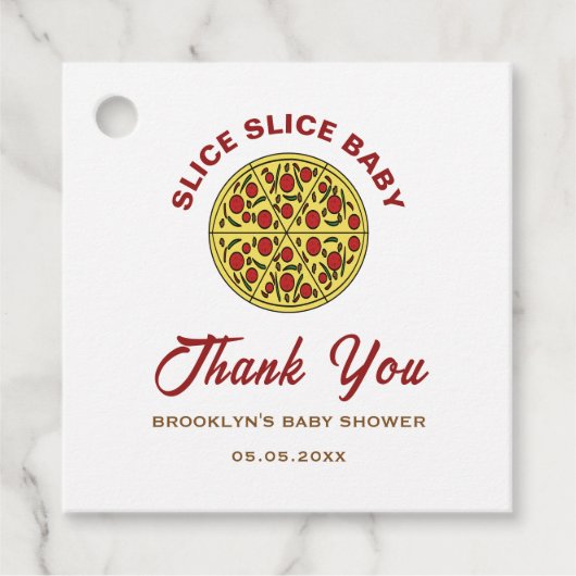 おもしろい男女兼用スライス赤ちゃんシャワー フェイバータグ (正面)