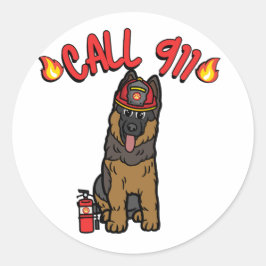 おもしろい番犬は消防士だ ラウンドシール