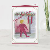 おもしろい疑問に思暖炉ありがとう サンキューカード (正面)