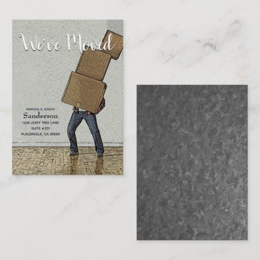 おもしろい発表引っ越しましたの移動 エンクロージャーカード (正面/裏面)