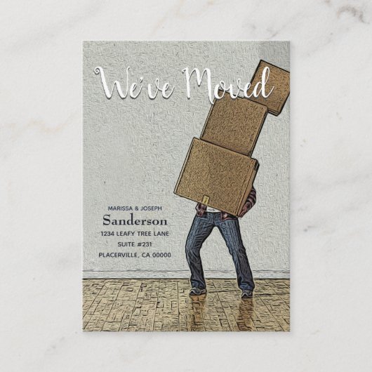 おもしろい発表引っ越しましたの移動 エンクロージャーカード (正面)
