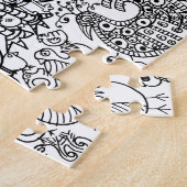 おもしろい白鳥装飾模様 ジグソーパズル (側面)