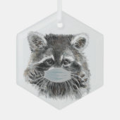 おもしろい白黒カウファーム動物ユーモアガラスオルナム ガラスオーナメント (正面)