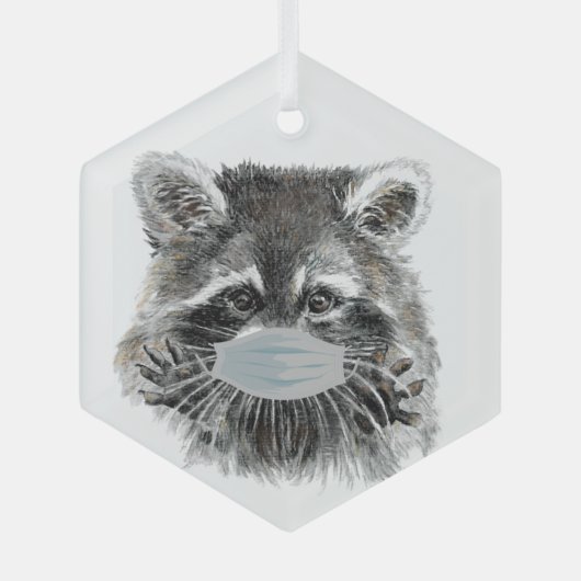 おもしろい白黒カウファーム動物ユーモアガラスオルナム ガラスオーナメント (正面)