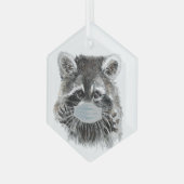 おもしろい白黒カウファーム動物ユーモアガラスオルナム ガラスオーナメント (正面左)