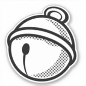 おもしろい白黒キャットベルポップ・アートのアートベクトル シール (正面)