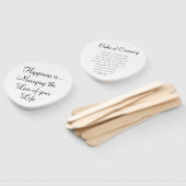 おもしろい白黒タイポグラフィ引用文結婚式 プログラム ハンドファン (組立なし)