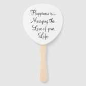 おもしろい白黒タイポグラフィ引用文結婚式 プログラム ハンドファン (正面)