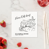 おもしろい白黒ミニマル犬キャットペットズ結婚 スタンダードカクテルナプキン (インサイチュ)