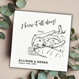 おもしろい白黒ミニマル犬キャットペットズ結婚 スタンダードカクテルナプキン