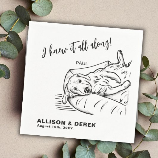 おもしろい白黒ミニマル犬キャットペットズ結婚 スタンダードカクテルナプキン