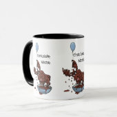 おもしろい白黒リンガーマグ、チョコレートムース マグカップ (正面左)