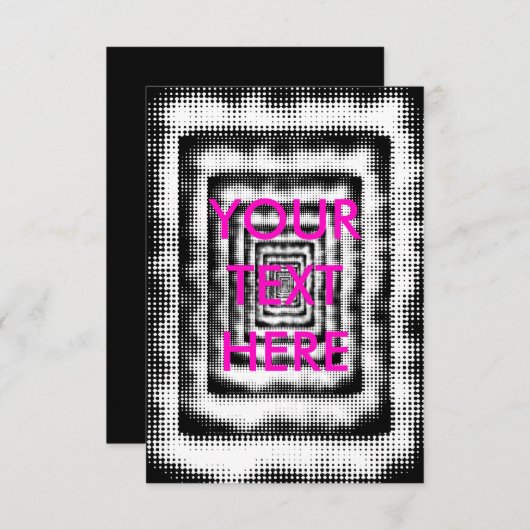 おもしろい白黒光グランジ幻影カード 招待状 (正面/裏面)