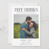 おもしろい白黒写真ウェディング日付の保存 セーブザデート (正面)