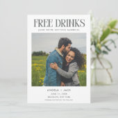 おもしろい白黒写真ウェディング日付の保存 セーブザデート (スタンド正面)