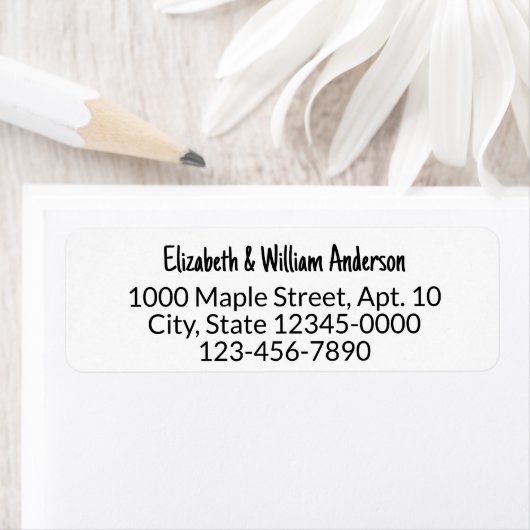 おもしろい白黒名電話番号差出人住所 ラベル (インサイチュ)