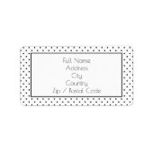 おもしろい白黒水玉模様住所 シール (正面)