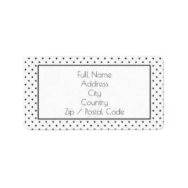 おもしろい白黒水玉模様住所 シール