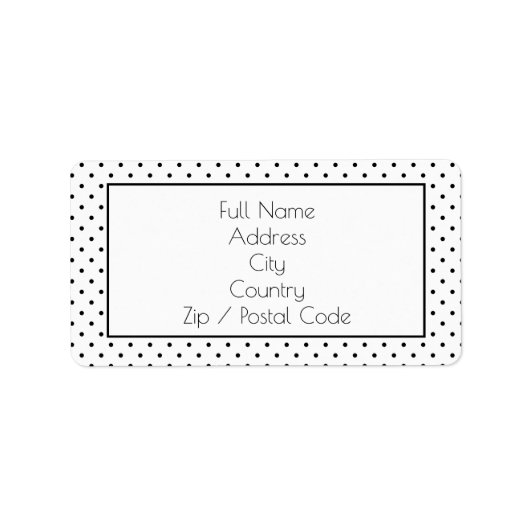 おもしろい白黒水玉模様住所 シール (正面)