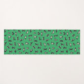 おもしろい白黒猫が柄ヨガマットをする ヨガマット (正面(横))