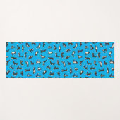 おもしろい白黒猫が柄ヨガマットをする ヨガマット (正面(横))