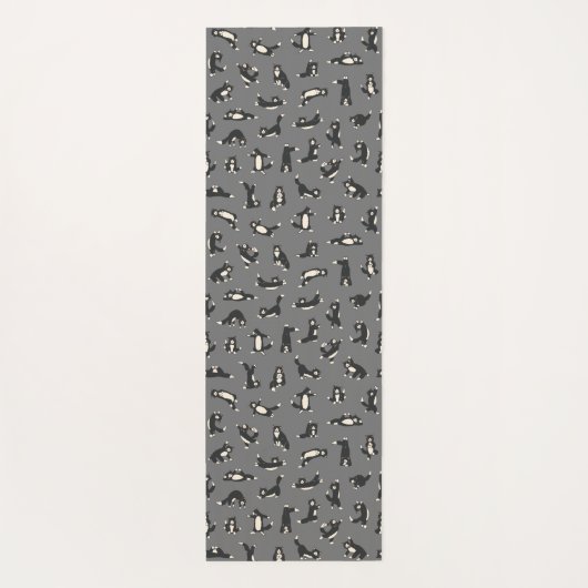 おもしろい白黒猫が柄ヨガマットをする ヨガマット (裏面)