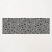 おもしろい白黒猫が柄ヨガマットをする ヨガマット (正面(横))