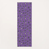 おもしろい白黒猫が柄ヨガマットをする ヨガマット (正面)