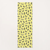 おもしろい白黒猫が柄ヨガマットをする ヨガマット (正面)