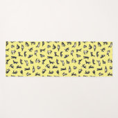 おもしろい白黒猫が柄ヨガマットをする ヨガマット (正面(横))