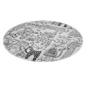 おもしろい白黒猫 カッティングボード (角)