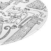 おもしろい白黒猫 カッティングボード (角)