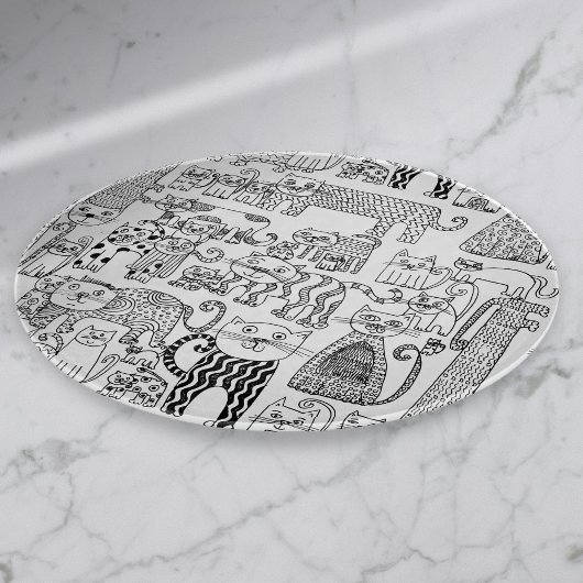 おもしろい白黒猫 カッティングボード