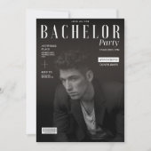おもしろい白黒雑誌バチュラーパーティ 招待状 (正面)