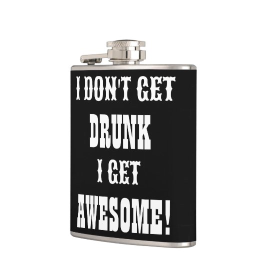 おもしろい白黒飲引用文はっきりした文字 フラスク (左)