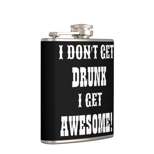 おもしろい白黒飲引用文はっきりした文字 フラスク (右)