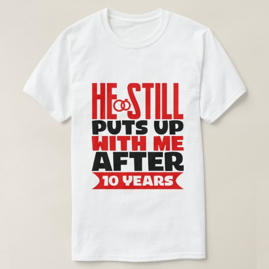 おもしろい百周年妻 Tシャツ (デザイン正面)