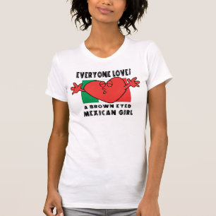 おもしろい皆はメキシコ女の子のTシャツを愛します Tシャツ