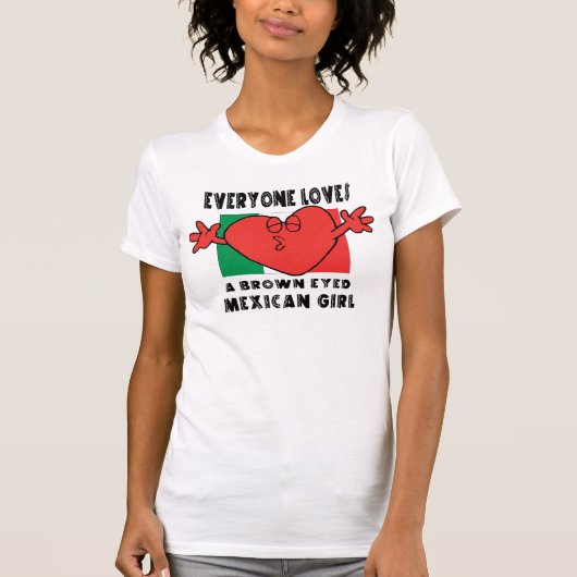 おもしろい皆はメキシコ女の子のTシャツを愛します Tシャツ (正面)
