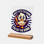 おもしろい皮肉なダックの言葉アート アクリルサイン (傾斜)