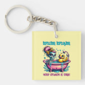 おもしろい皮肉な言葉のアートスケルトン キーホルダー (正面)