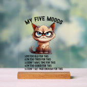 おもしろい皮肉な5気分猫 アクリルサイン (ニュートラル)