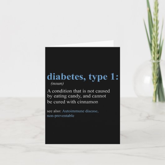おもしろい皮肉T1d糖尿病定義認識度 カード (正面)