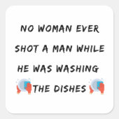 おもしろい皿洗い名言, おもしろいキッチン名言 スクエアシール (正面)