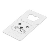 おもしろい目の交差する雄カッコいい猫 クレジットカード栓抜き (裏面アングル)