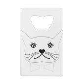 おもしろい目の交差する雄カッコいい猫 クレジットカード栓抜き (裏面)