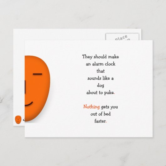 おもしろい目覚まし犬のゲロアラームクロックジョークユーモアLOL ポストカード (正面/裏面)