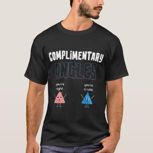 おもしろい直角鋭角三角形 数学教師Tシャツ Tシャツ (正面)