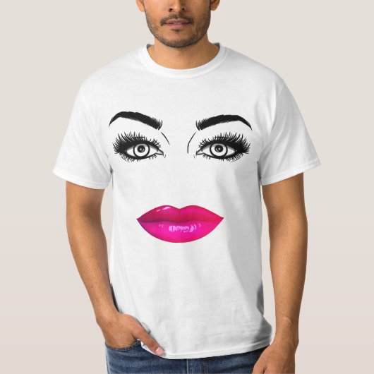 おもしろい眉と唇 Tシャツ (正面)