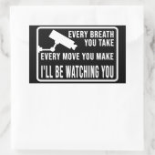 おもしろい看板を見て警戒 長方形シール (バッグ)